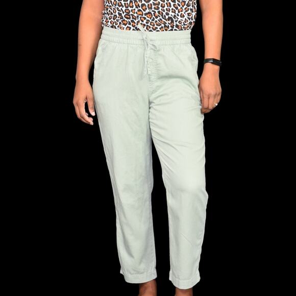 Gap Easy Pant Green Sage Straight Cropped Pull On Elastic Waist High Rise Small - Picture 12 of 14
